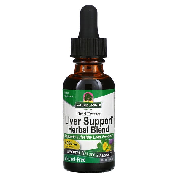 Liver Support Herbal Blend, Fluid Extract, Alcohol-Free, 2,000 mg, 1 fl oz (30 ml)