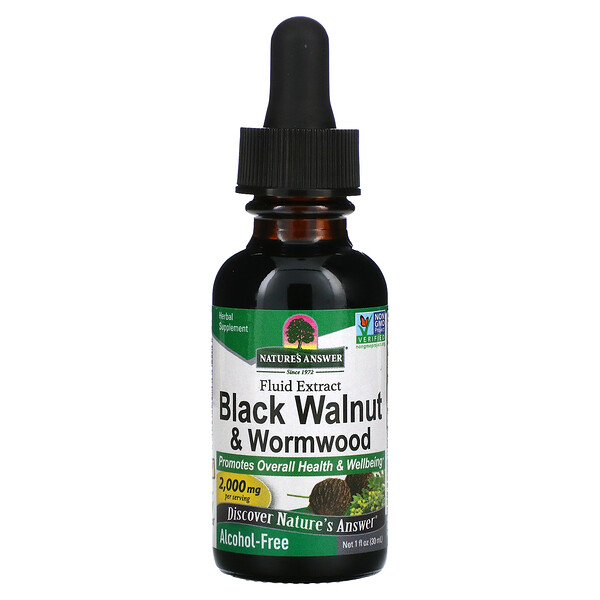 Nature's Answer, ブラック ウォールナッツ＆ヨモギ, アルコールフリー, 2,000 mg, 1 fl oz (30 ml)