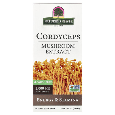 Nature's Answer, Cordyceps, Extracto de hongo, Sin alcohol, 30 ml (1 oz. líq.)