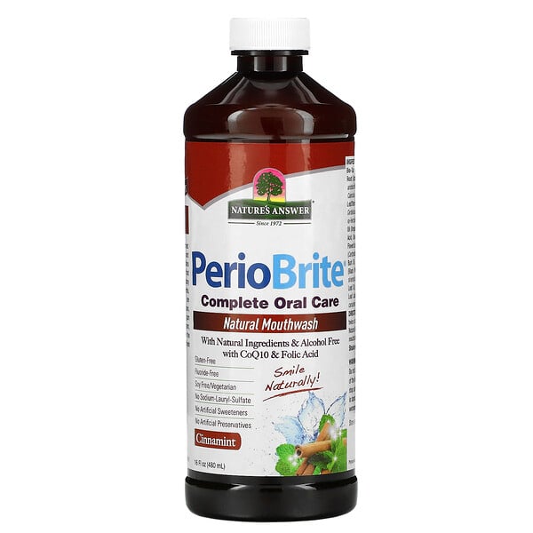 PerioBrite, Enxaguante Bucal Natural, Canela e Menta, 480 ml (16 fl oz)