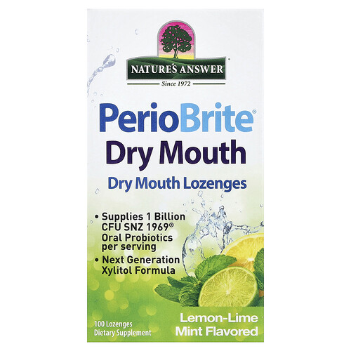 Nature's Answer PerioBrite® Dry Mouth Lozenges, Lemon-Lime Mint, 100 Lozenges
