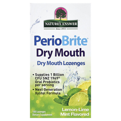 Nature's Answer, PerioBrite®, Pastillas para la boca seca, Lima-limón y menta, 100 pastillas