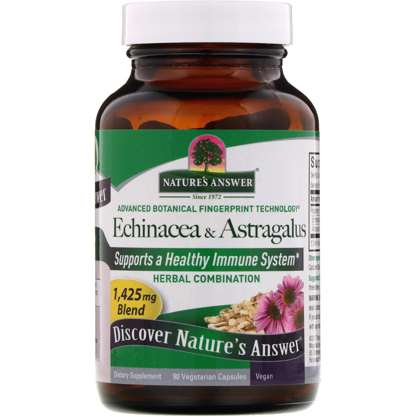 Nature's Answer, Echinacea & Astragalus, 1,425 mg, 90 Vegetarian ...