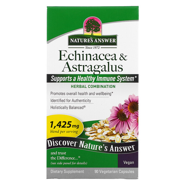 Nature's Answer, Echinacea & Astragalus, 475 mg, 90 Vegetarian Capsules