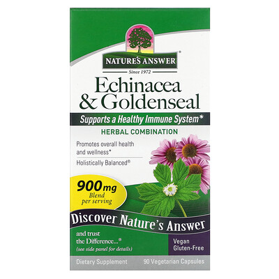 Nature's Answer , Echinacea & Goldenseal, 90 Vegetarian Capsules