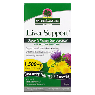 Nature's Answer, Liver Support، بمقدار 500 ملجم، 90 كبسولة نباتية