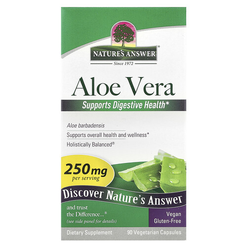 Nature's Answer, Aloë vera, 250 mg, 90 vegetarische capsules