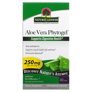 Nature's Answer, Fitogel de Aloe Vera, 250 mg, 90 Cápsulas Vegetais