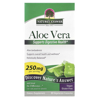 Nature's Answer, алоэ вера, 250 мг, 90 вегетарианских капсул