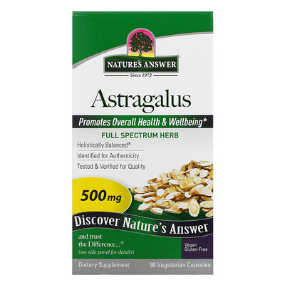 

Nature's Answer Astragalus, 500 mg, 90 Vegetarian Capsules