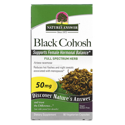 Nature's Answer Black Cohosh, Full Spectrum Herb, 50 mg, 90 Vegetarian Capsules