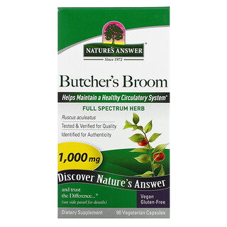 Nature's Answer, Butcher's Broom, Full Spectrum Herb, 500 mg, 90 Vegetarian Capsules