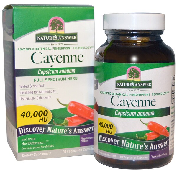 Nature's Answer, Cayenne, Capsicum Annuum, 90 Vegetarian Capsules iHerb