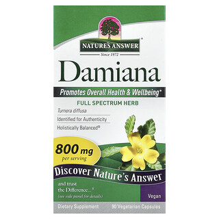Nature's Answer, Damiana, 90 vegetariska kapslar (400 mg per kapsel)