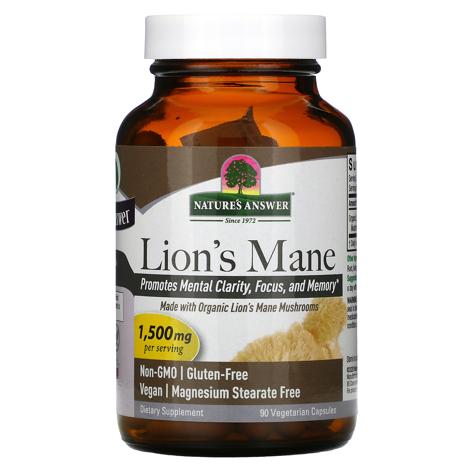Nature's Answer, Lion's Mane, 1,500 mg, 90 Vegetarian Capsules - iHerb