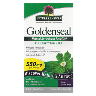 Nature's Answer, 골든실 뿌리, 550mg, 베지 캡슐 50정