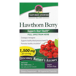 Nature's Answer, Baya de espino, 90 cápsulas vegetales (500 mg por cápsula)