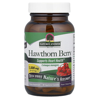 Nature's Answer, Hawthorn Berry, Weißdornbeere, 90 pflanzliche Kapseln (500 mg pro Kapsel)