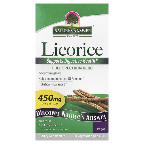 Nature's Answer Licorice, 450 mg, 90 Vegetarian Capsules