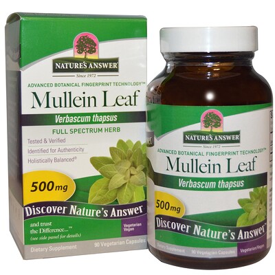 Nature's Answer Mullein Leaf, 500 mg, 90 Vegetarian Capsules