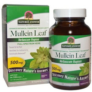 Натурес Ансвер, Mullein Leaf, 500 mg, 90 Vegetarian Capsules отзывы