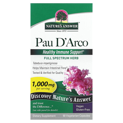 

Nature's Answer Pau D'Arco 500 mg 90 Vegetarian Capsules