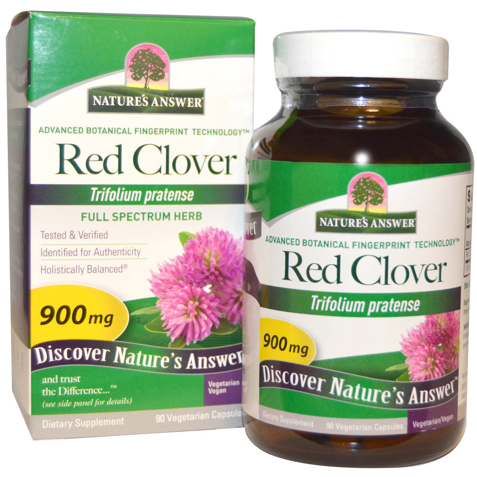 Nature's Answer, Красный клевер, 900 мг, 90 капсул на растительной основе