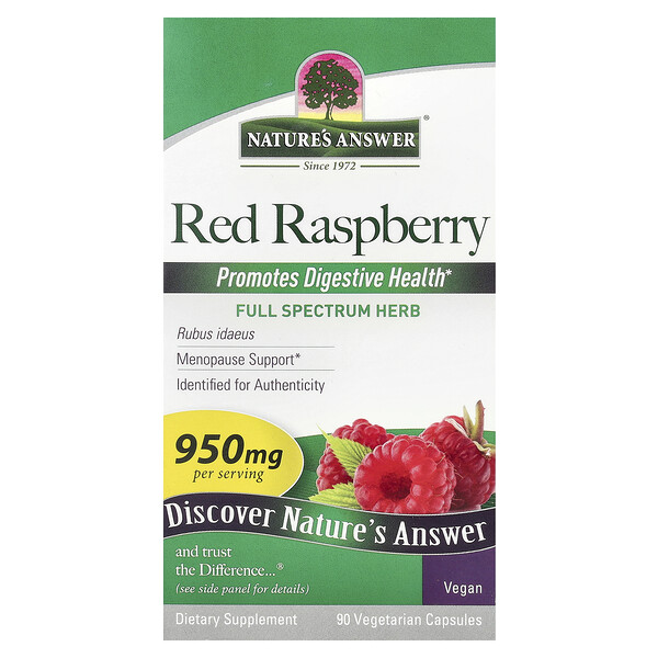 Nature's Answer Red Raspberry, 950 mg, 90 Vegetarian Capsules (475 mg Per Capsule)