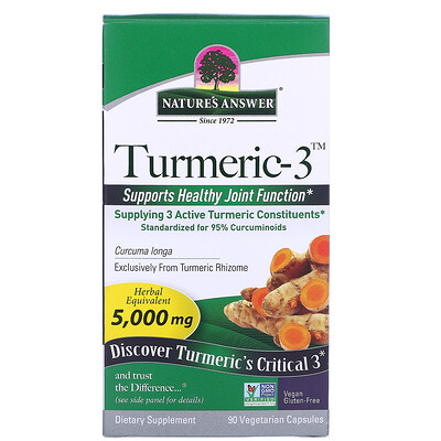 Nature's Answer Turmeric-3, 5,000 mg, 90 Vegetarian Capsules