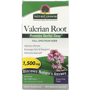 Натурес Ансвер, Valerian Root, 1,500 mcg, 180 Vegetarian Capsules отзывы покупателей