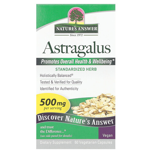 Nature's Answer Astragalus, 500 mg, 60 Vegetarian Capsules