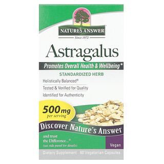 Nature's Answer, Astrágalo, 500 mg, 60 cápsulas vegetales
