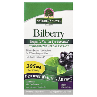Nature's Answer, Bilberry, 205 mg, 90 Vegetarian Capsules