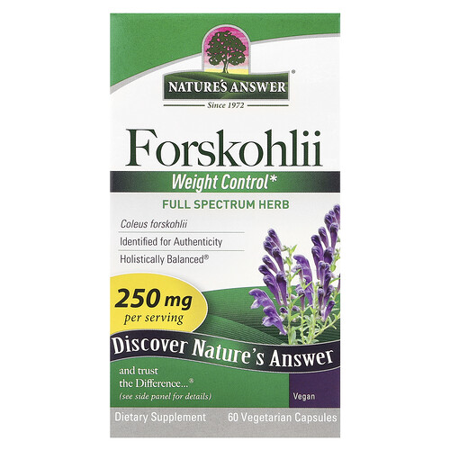 Nature's Answer, Forskohlii, 250 mg, 60 pflanzliche Kapseln