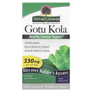 Nature's Answer, Gotu kola, 330 mg, 60 cápsulas vegetales