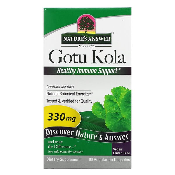 Nature's Answer, Gotu Kola, extrait végétal standardisé, 300 mg, 60 comprimés végétaux