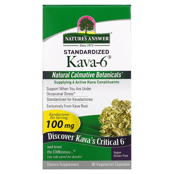 Standardized Kava-6 , 90 Vegetarian Capsules