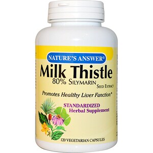 Отзывы о Натурес Ансвер, Milk Thistle Seed Standardized Extract, 120 Vegetarian Capsules