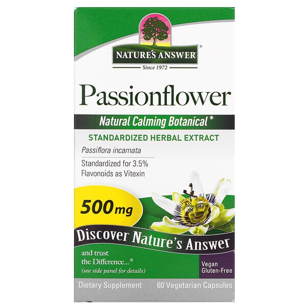 Nature's Answer, Passionsblume, 500 mg, 60 vegetarische Kapseln