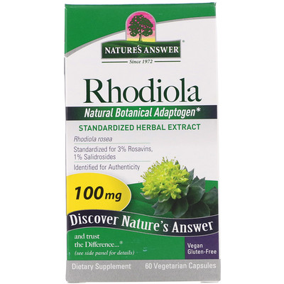 Nature's Answer Rhodiola, 100 mg, 60 Vegetarian Capsules