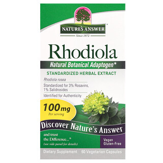 Nature's Answer, Rhodiola, 100 mg, 60 Kapsul Vegetarian