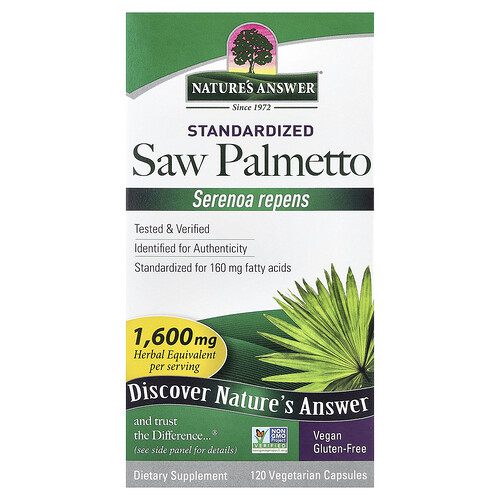 Nature's Answer Saw Palmetto, Standardized, 120 Vegetarian Capsules