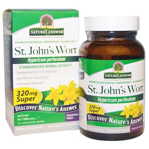Натурес Ансвер, Super St. John's Wort, Standardized Herb Extract, 320 mg, 60 Vegetarian Capsules отзывы