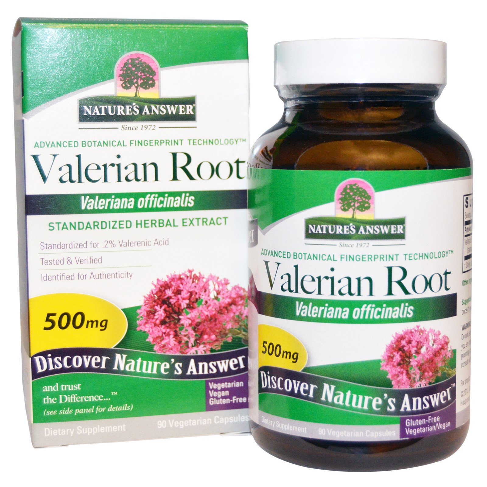 Nature's Answer, Стандартизарованный экстракт корня валерьяны, 90 растительных капсул