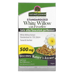 Натурес Ансвер, White Willow with Feverfew, 500 mg, 60 Vegetarian Capsules отзывы покупателей
