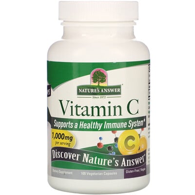 Nature's Answer Vitamin C, 1,000 mg, 100 Vegetarian Capsules