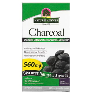Nature's Answer, Charcoal, Charbon purifié activé, 280 mg, 90 capsules végétales
