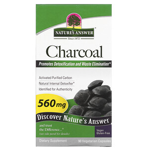 Отзывы о Натурес Ансвер, Charcoal, Activated Purified Carbon, 560 mg, 90 Vegetable Capsules