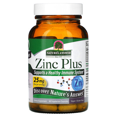 Nature's Answer, Zinc Plus, 25 mg, 60 cápsulas vegetales