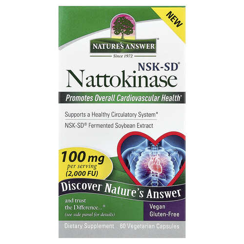 Nature's Answer NSK-SD® Nattokinase 100 mg (2 000 FU) 60 Vegetarian Capsules